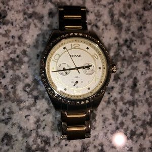 Gold Fossil Watch